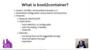Boot2container: An initramfs for reproducible infrastructures: Who needs host OSes for containers anyway?
