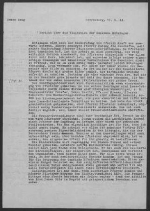 Mötzingen mit Baisingen: Visitationsbericht 1944