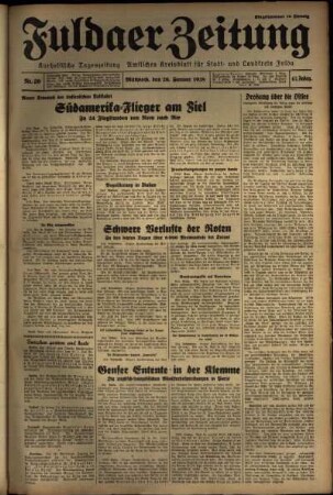 Ausgabe vom Mittwoch, den 26. Januar 1938.