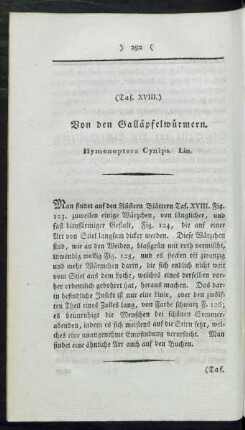 Taf XVIII. Von den Galläpfelwürmern Fig. 138. Die Weiden-Blattwespe (Taf. XVIII. [Fig.] 123. - [Fig.] 138.)