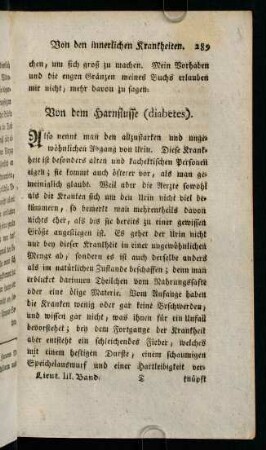 289-294, Von dem Harnflusse (diabetes)