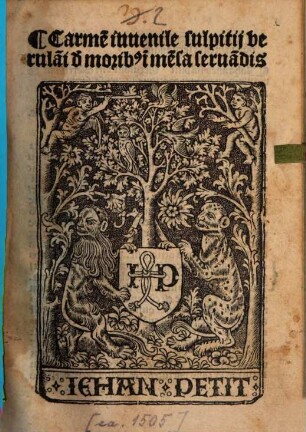 Carmen iuvenile de moribus in mensa servandis