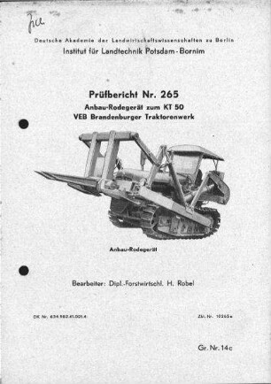 Anbau-Rodegerät zum KT 50