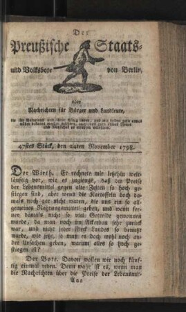 47stes Stück, den 24ten November 1798