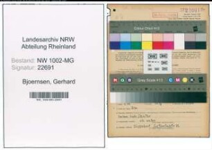 Entnazifizierung Gerhard Bjoernsen , geb. 28.09.1913 (Koch)