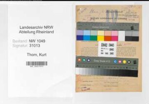 Entnazifizierung Kurt Thorn , geb. 10.01.1902 (Schlosser)
