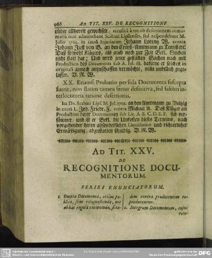 Ad Tit. XXV. De Recognitione Documentorum