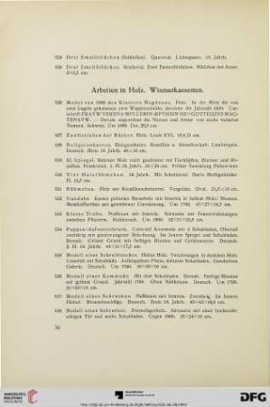Arbeiten in Holz. Wismutkassetten (Nr. 526-570)