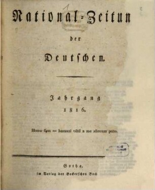 National-Zeitung der Deutschen. 1816