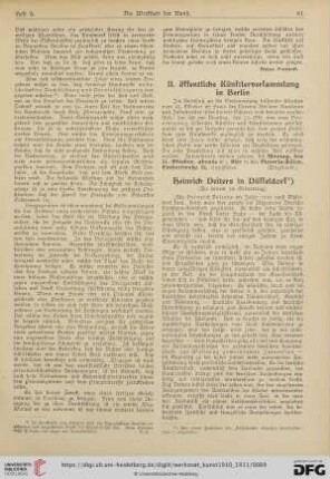 Heinrich Deiters in Düsseldorf : zu seinem 70. Geburtstag