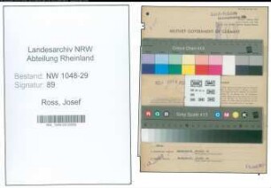 Entnazifizierung Josef Ross , geb. 03.04.1910 (Beamter)