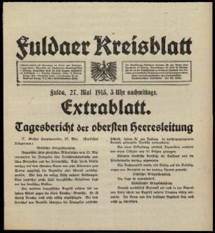 Ausgabe vom Donnerstag, den 27. Mai 1915.