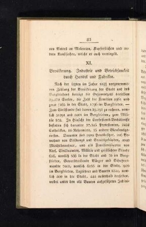 XI. Bevölkerung. Industrie und Betriebsamkeit durch Handel und Fabriken.