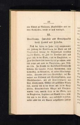 XI. Bevölkerung. Industrie und Betriebsamkeit durch Handel und Fabriken.