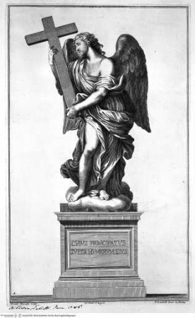 Le statue de' dodici apostoli esistenti nella Basilica Lateranense scolpite da celebri autori, Ponte Sant'Angelo, Engel mit dem Kreuz