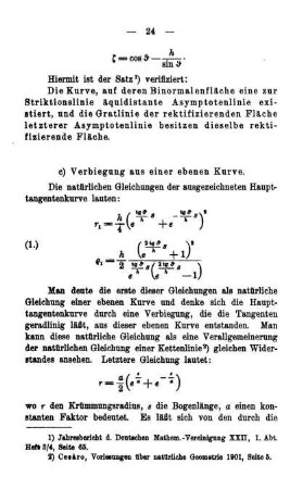c) Verbiegungen aus einer ebenen Kurve.