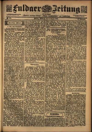 Zweite Ausgabe vom Mittwoch, den 06. August 1902.