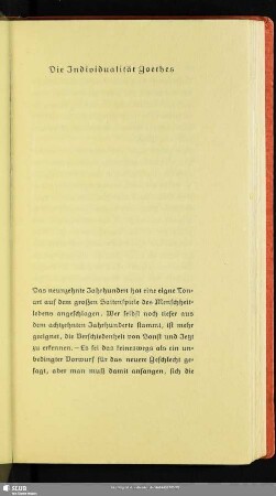 Die Individualität Goethes
