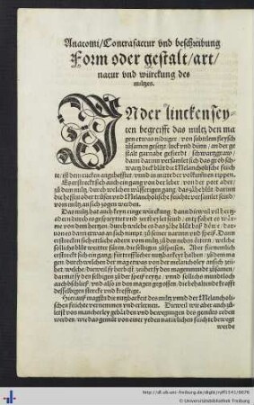 Gestalt, art und würckung des miltzs.