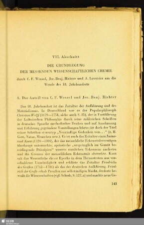VII. Abschnitt: Die Grundlegung Der Messenden Wissenschaftlichen Chemie
