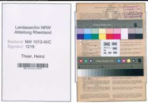 Entnazifizierung Heinz Thoer , geb. 08.05.1913 (Kaufmann)