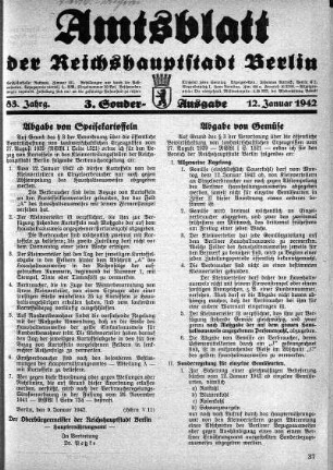 3. Sonder-Ausgabe, 12. Januar 1942