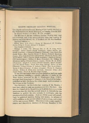 Eighth Ordinary General Meeting: Capital and Labour for the West Indies. Henry Fowler, Esq.