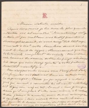 Justus von Liebig (1803-1873), Nachlass: Briefe von Alvardo Reynoso an Justus von Liebig - BSB Liebigiana II.B. Reynoso, Alvaro