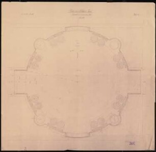 Schloss Posen, Posen Umbau: Grundriss Runder Saal 1:20