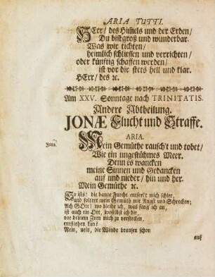 Andere Abtheilung. Jonæ Flucht und Straffe
