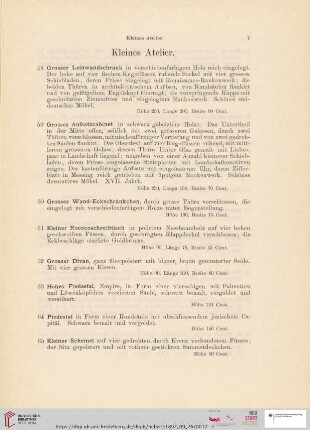 Kleines Atelier (Nr. 58 - 81)
