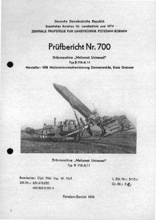 Dränmaschine „Meliomat Universal"