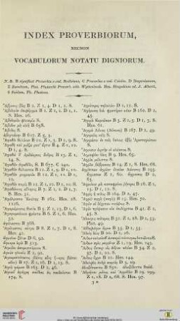 Index proverbiorum, necnon vocabulorum notatu digniorum