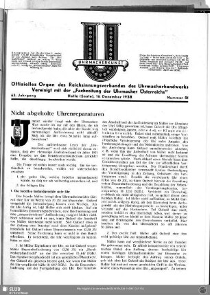 Nicht abgeholte Uhrenreparaturen