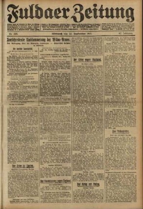 Ausgabe vom Mittwoch, den 22. September 1915.