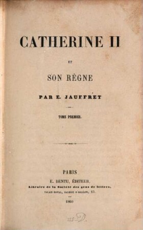 Catherine II. et son règne, 1