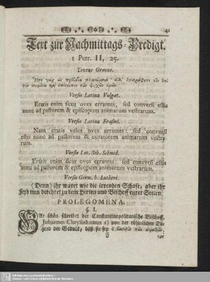 Text zur Nachmittags-Predigt