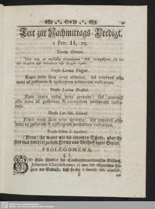 Text zur Nachmittags-Predigt