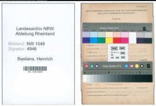 Entnazifizierung Heinrich Bastians , geb. 06.09.1891 (Inspektor)