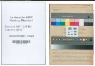 Entnazifizierung Ewald Goebelsmann , geb. 13.04.1902 (Abteilungsmeister)