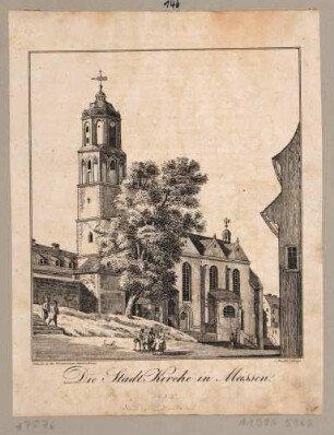 Die Frauenkirche in Meißen von Süden, aus der Zeitschrift Dresdner Stadt- und Landbote für das Königreich Sachsen