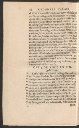 Cap. 3. De Voce In Singulis verbis.