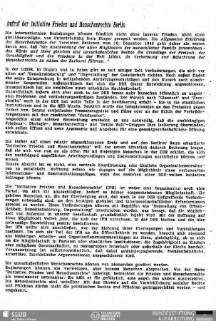 Aufruf der Initiative Frieden und Menschenrechte Berlin