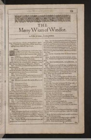 The merry wiues [wives] of Windsor