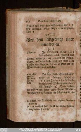 XVIIII Von dem leibgedinge einer mannsperson.