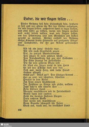 Lieder, die wir singen sollen ...