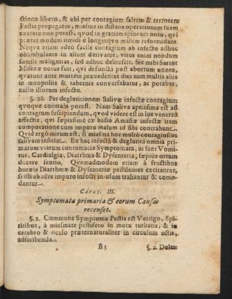 Caput III. Symptomata primaria & eorum Causas recenset.