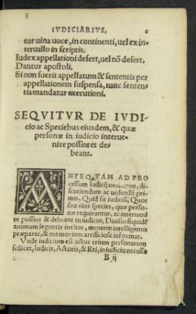 Sequitur De Iudicio ac Speciebus eiusdem, & quae personae in iudicio intervenire possint et debeant.