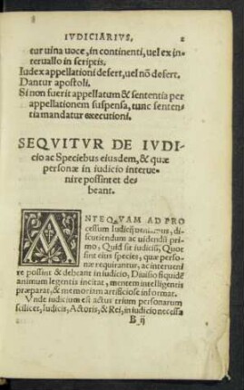 Sequitur De Iudicio ac Speciebus eiusdem, & quae personae in iudicio intervenire possint et debeant.