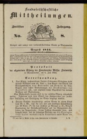 Zwölfter Jahrgang. No. 8.